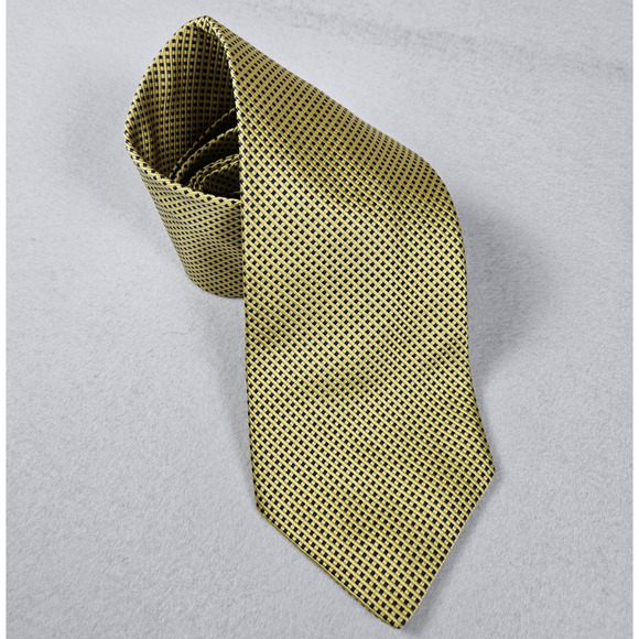 Brooks Brothers Silk Tie Made in the USA Navy Gold Diamond Dot Geometric Wedding - Picture 5 of 9